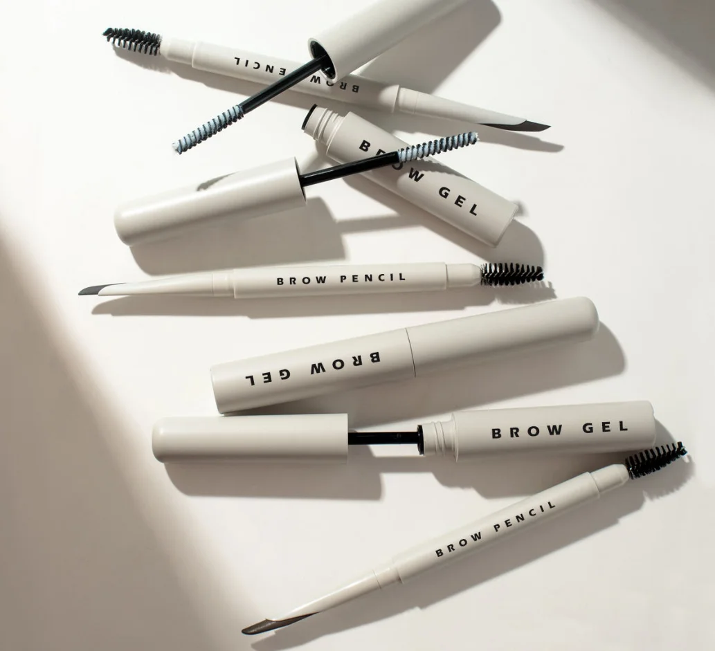 Eyebrow Pencil and Gel Kit Private Label Wholesale Eyebrow Makeup 2in1 Long Lasting Styling 3d Eye Brow Pencil Glue Pen 50pcs