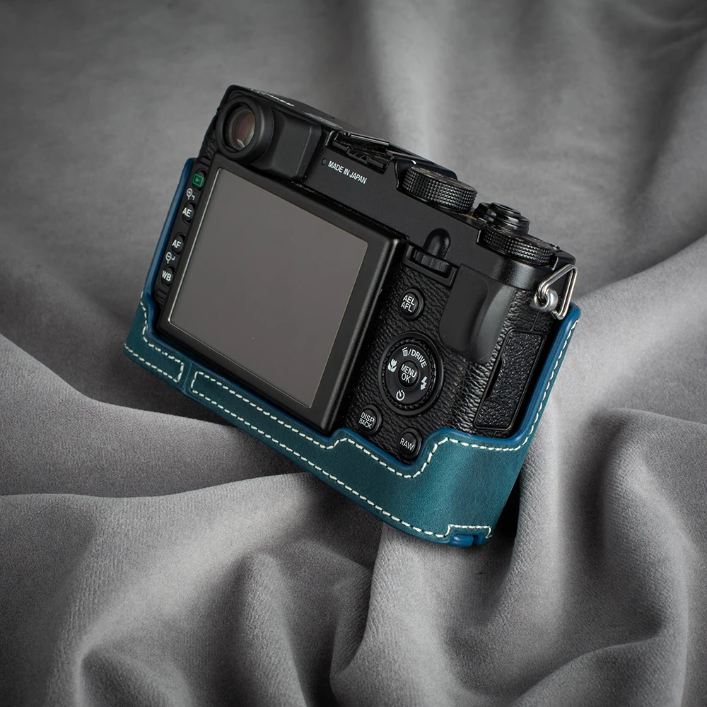 Capa protetora de couro para câmera fujifilm x20/x10, capa protetora de couro genuíno