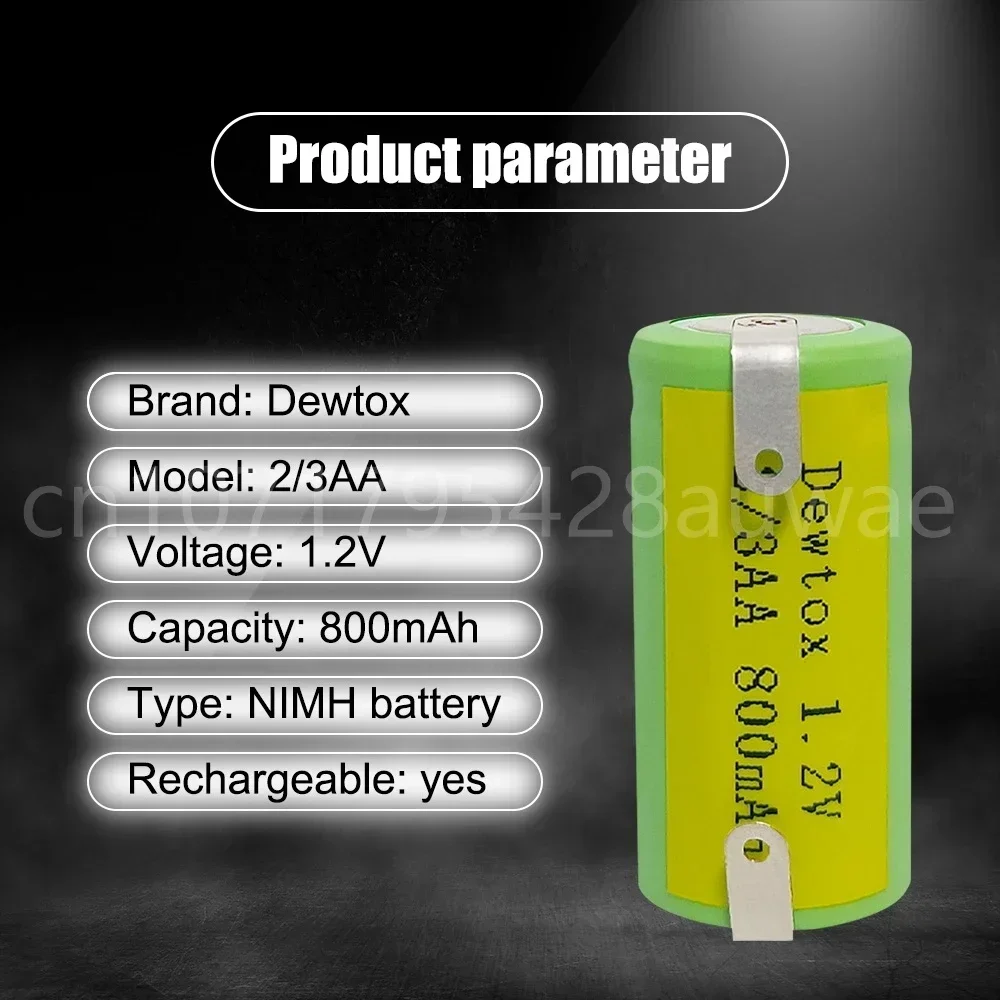 NI-MH 2/3AA 800mAh 1.2V 14*28mm for Shaver FS360361362625 626 Rechargeable Battery