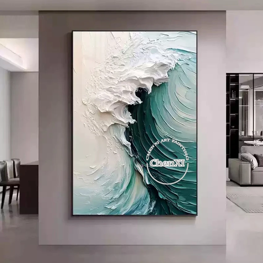 

Море, притирка на пляже, картина маслом, настенное холст, домашнее искусство, ручная картина, современное холст, произведение искусства для гостиной, без рамы