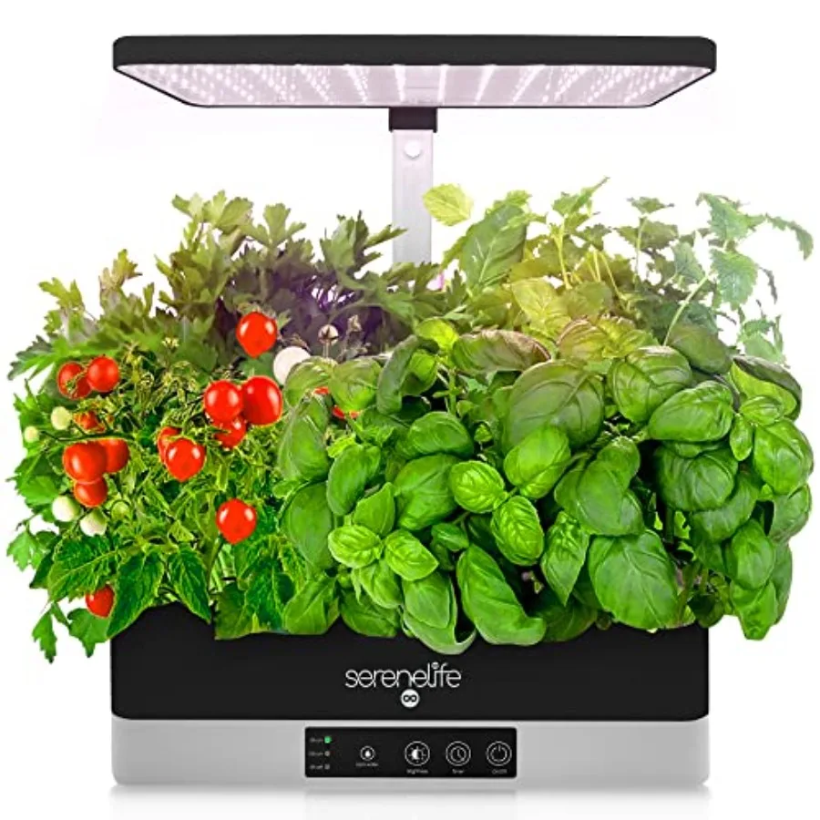 

Smart Indoor Garden Hydroponic Herb Garden with 4000K Grow Lights Panel Control Water Stick No Soil Mess-Free Height Adjustable