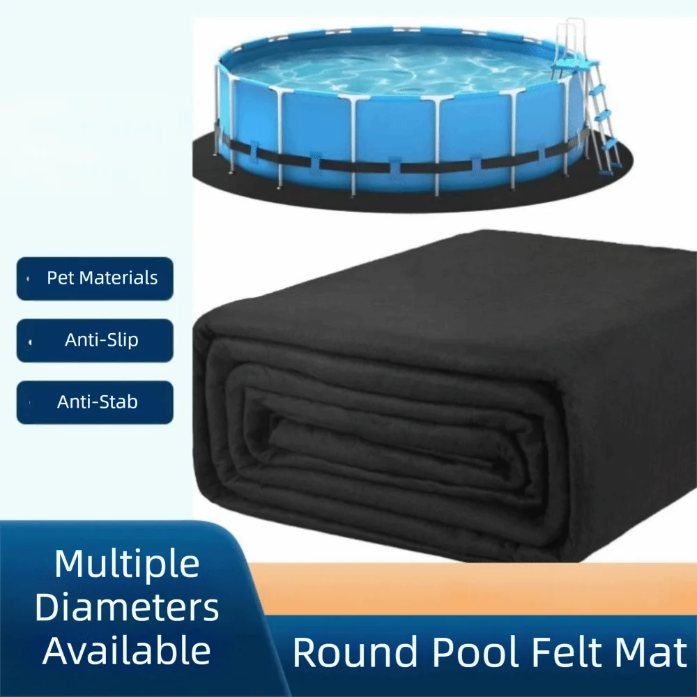 Thin Felt Pool Liner Pad Durable Shock-Absorbing Puncture Resistant Pad Foldable Protective Layer Pool Cushion Outdoor Ground