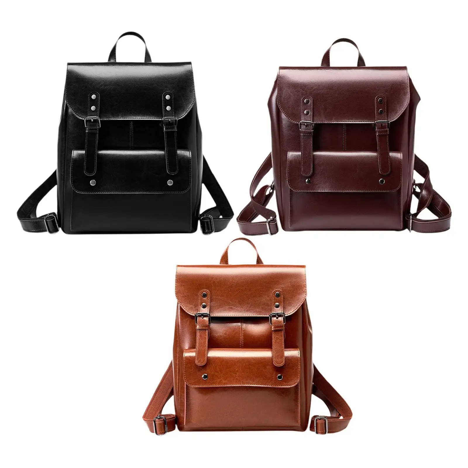 PU Leather Backpack Bag Retro Design Casual Travel Waterproof Fashion Portable Daypack for Teenagers Travel Backpack Schoolbag