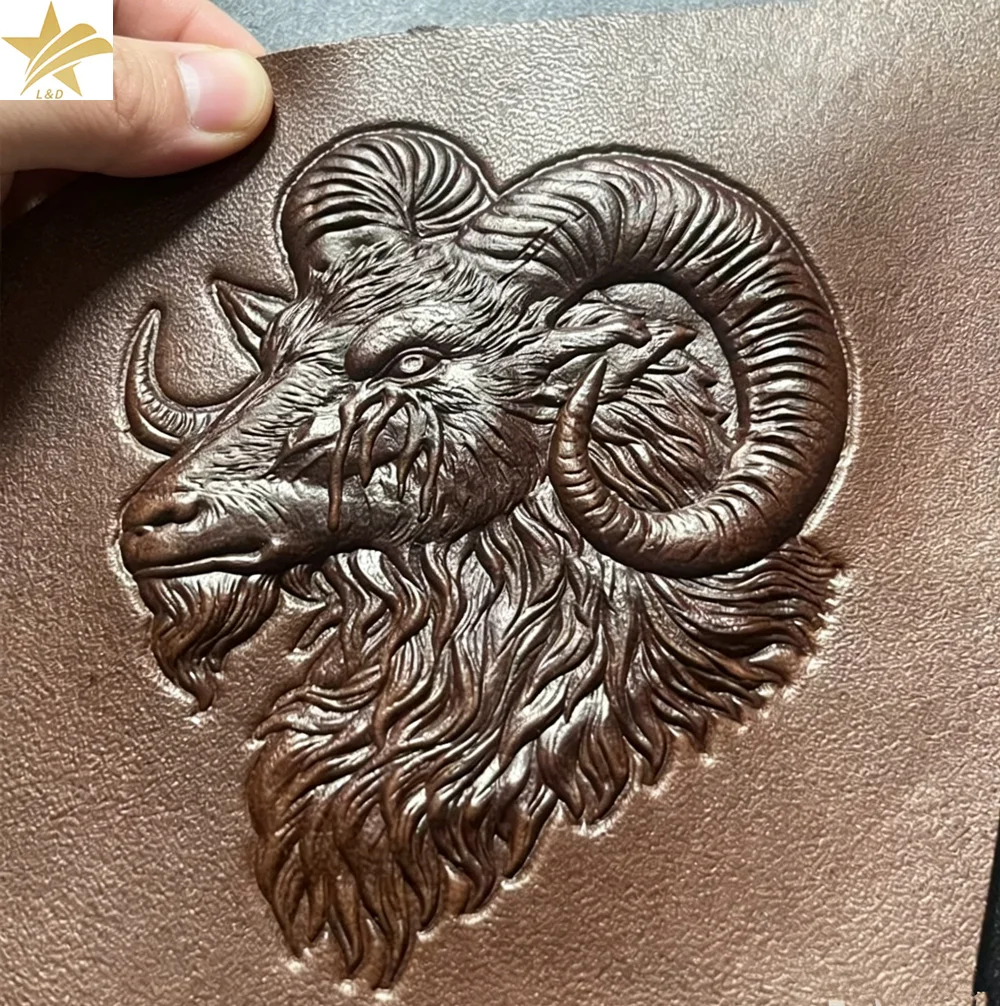 3D Ram Head Leather Stamp Mold Relief Bighorn Sheep Embossing Tool for Vegetable Tanned Leather Craft DIY Wallet Belt Bag Decor