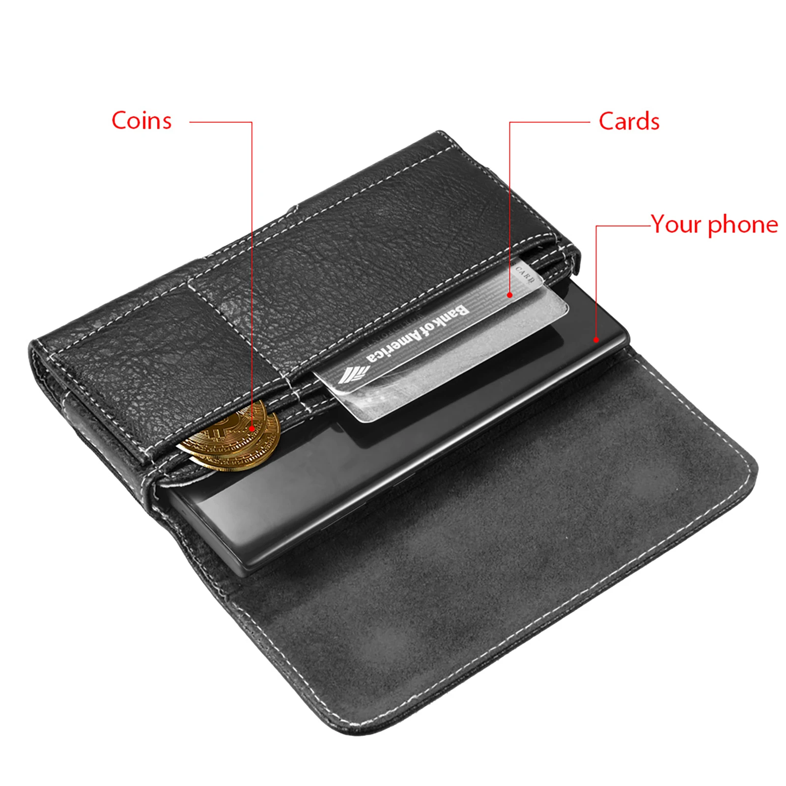 Universal Pouch Wallet Case 6.3/5.5/4.7 inch Waist Bag Magnetic Horizontal Phone Cover for iPhone X 8 7 Phone Belt Holster Clip