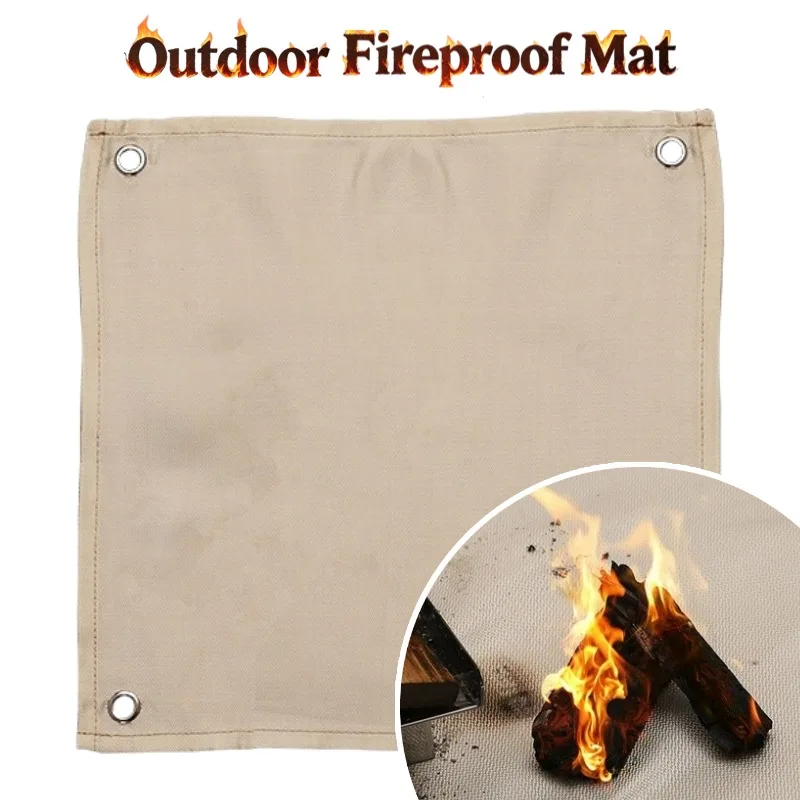 Portable Fireproof Mat for Outdoor Camping BBQ Grill Heat Resistant Fiberglass Blanket Stove Ground Protection Insulation Pad