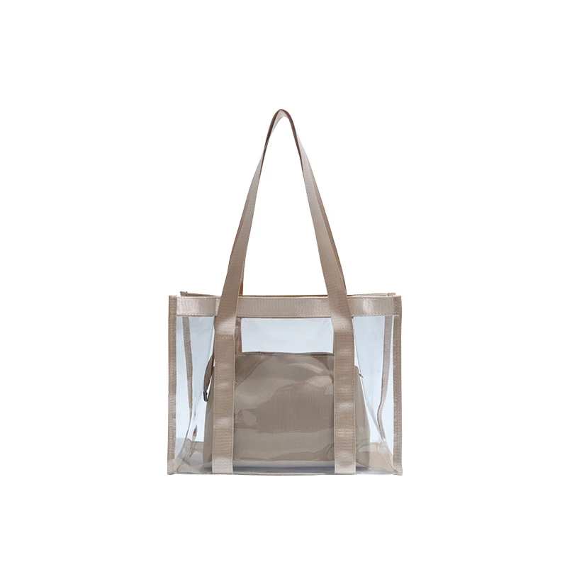 حقائب يد بسحاب ذات ألوان سادة من مادة PVC شفافة ذات سعة كبيرة للنساء 2026 حقيبة عالية الجودة للأم والابن #6