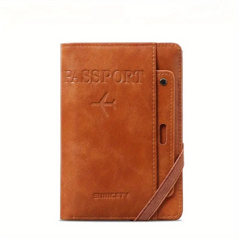 1PC Lightweight Passport Wallet RFID Blocking Multiple Compartments Travel Documents view 5