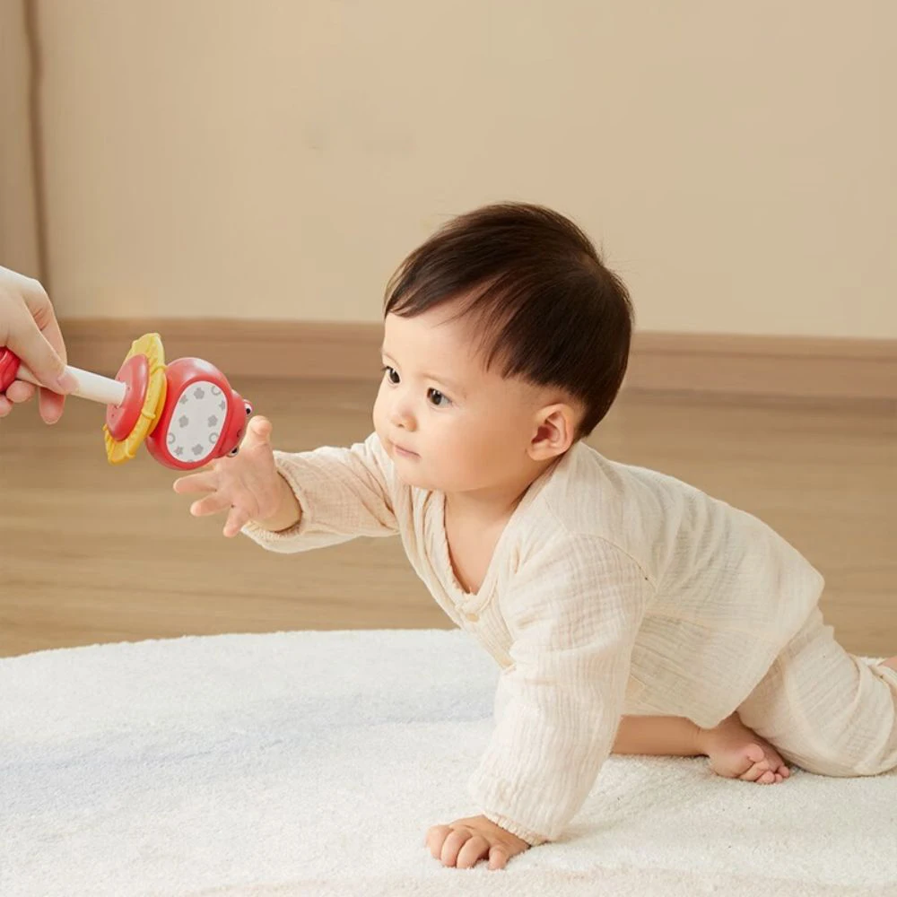 Mainan katak hewan gigitan bayi, mainan edukasi dini, tongkat musik menenangkan dan dapat dikunyah, artefak tidur dikunyah