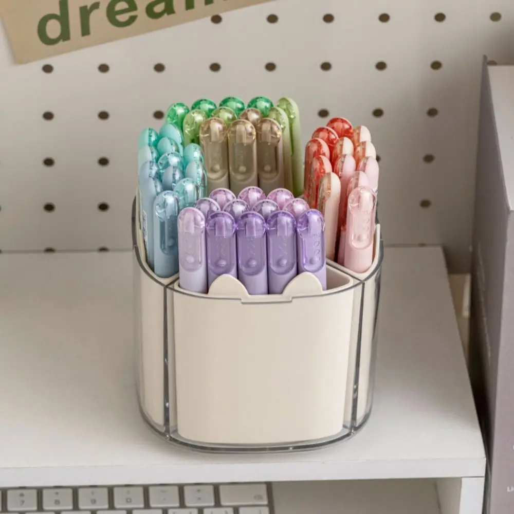 Portalápices giratorio 360, caja de almacenamiento de gran capacidad para lápices de escritorio, contenedor, organizador de papelería, 5/9