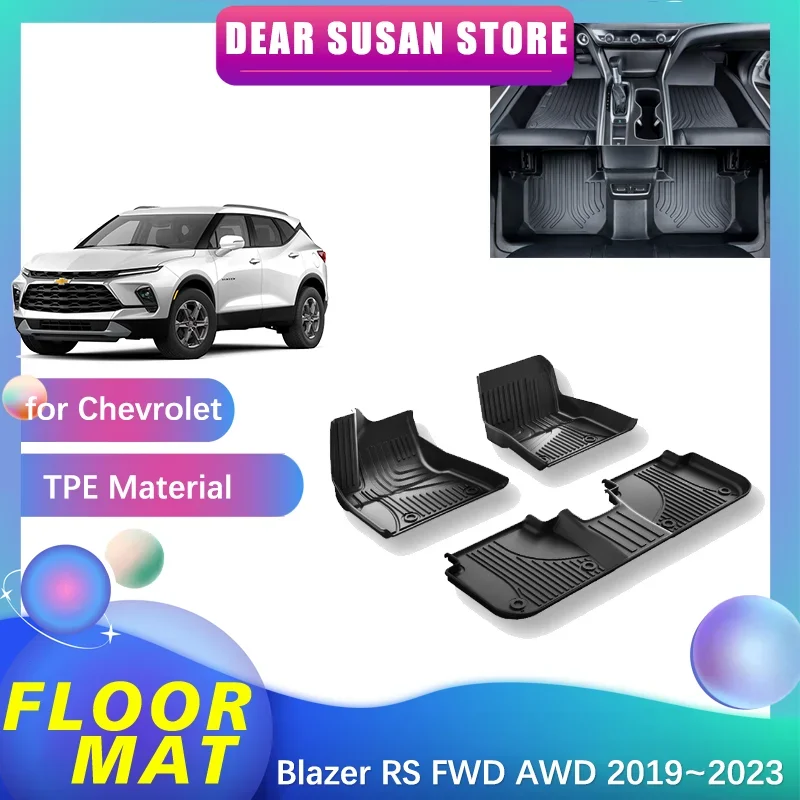 Floor Mat fofor Chevrolet Blazer RS FWD AWD 2019~2023 Parts Foot TPE Liner Carpet Pad Custom Waterproof Cover Rug Accessories