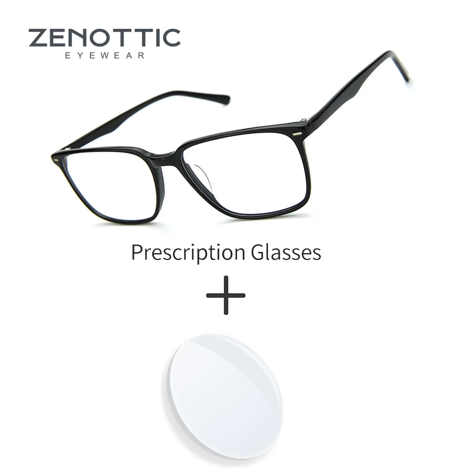 

ZENOTTIC (размер L) квадратные очки ручной работы из ацетата по рецепту, фотохромные прямоугольные оптические очки для мужчин