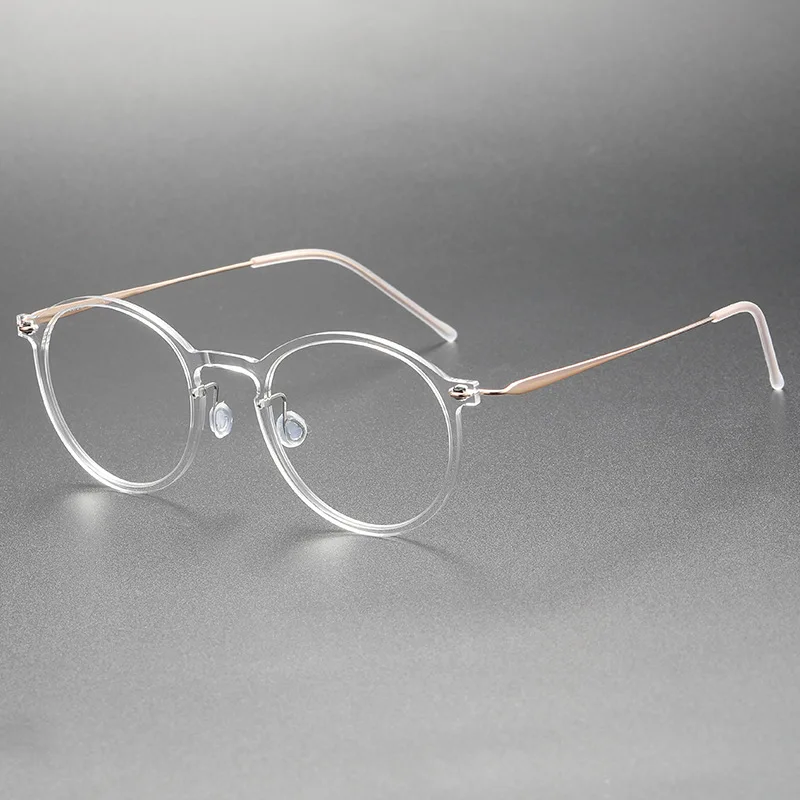 Nordic style, screwless minimalist design 5g ultra-thin eyeglasses frame oval optical glasses now. titanium 6541