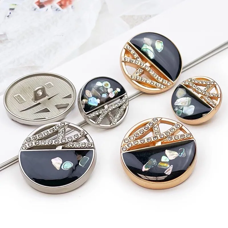 10pcs Colorful Gradient Women\'s Buttons For Clothing Vintage Suit Coat Dress Metal Button DIY Needlework Accessories