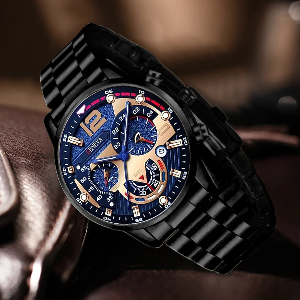 3-teiliges Herrenuhren-Set, Business-Trend, modische klassische Quarzuhr, geeignet für die tägliche Kleidung, passende oder Urlaubsgeschenke