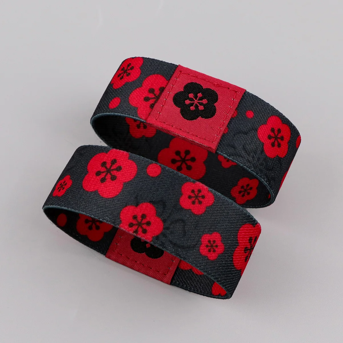 Red Flowers Cherry Blossom Bracelet For Women Men Armband Sport Wristband Elastic Bangle Bracelets Accessories Gift