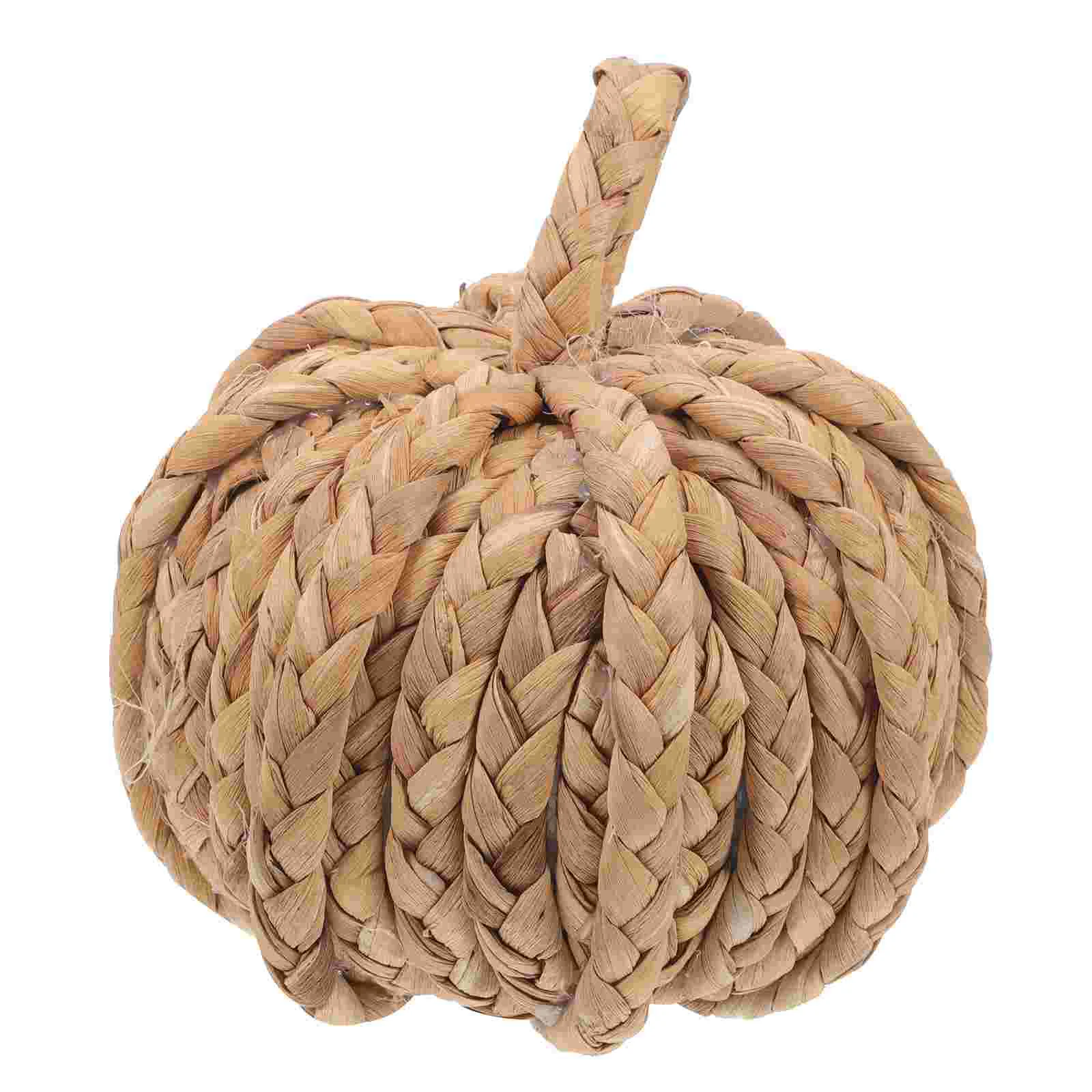 

Pumpkin Ornaments Mini Halloween Window Decor Straw for Party Decoration Festive Tabletop Artificial