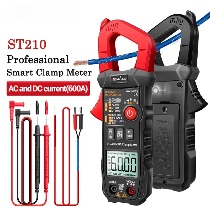 

ANENG Professional Digital Multimeter electrician tester tools ST210 polimetro amperimetrica clamp meter DC/AC 600A 6000 counts