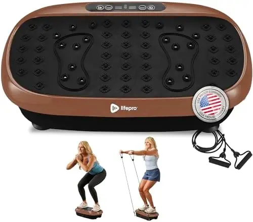 

HexaPlate Lite Vibration Plate Exercise hine — Magnetic Acupoints, 99 Speeds & 10 Presets Vibration Platform hine with