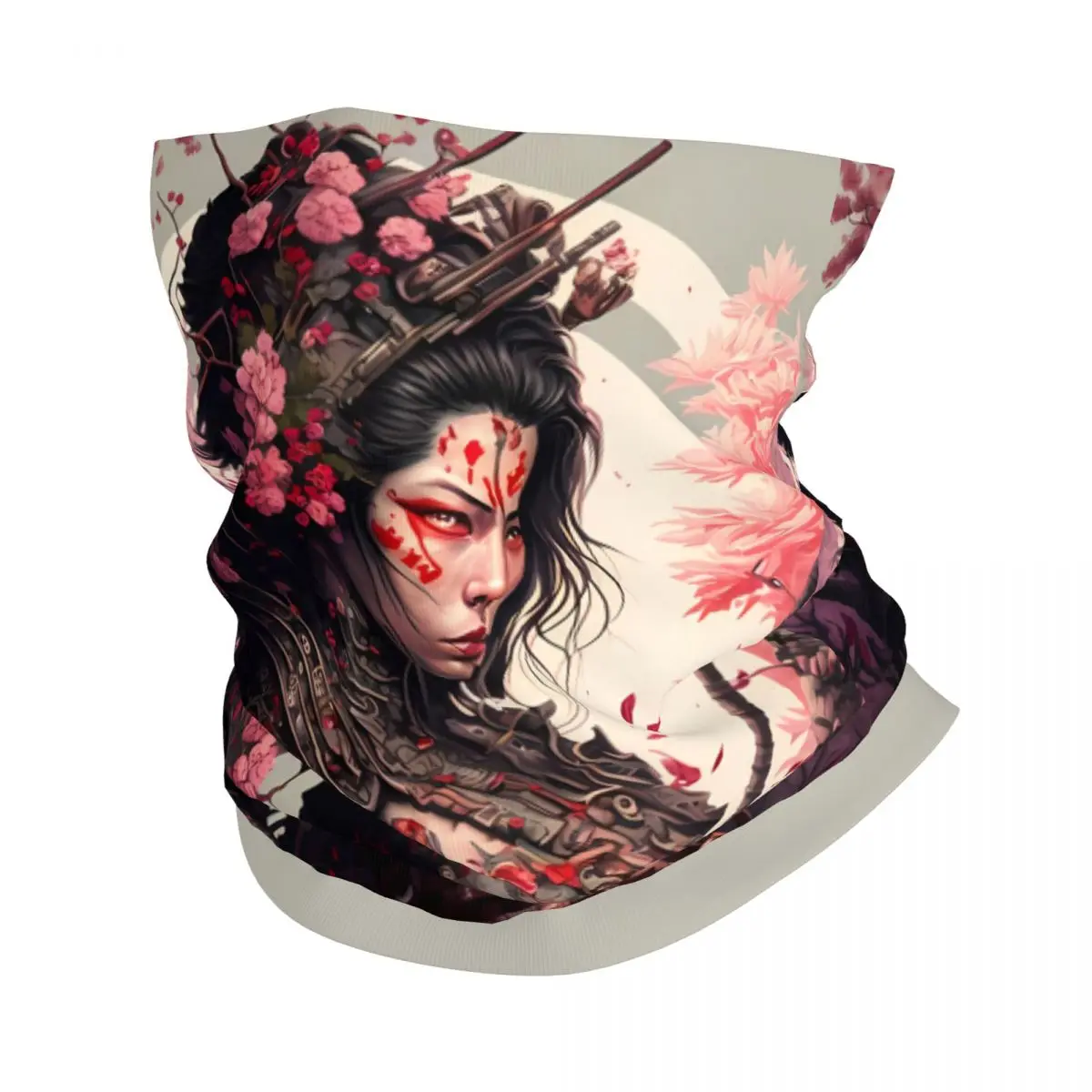 Japanese Geisha Scarf Neckerchief Neck Face Mask Polyester