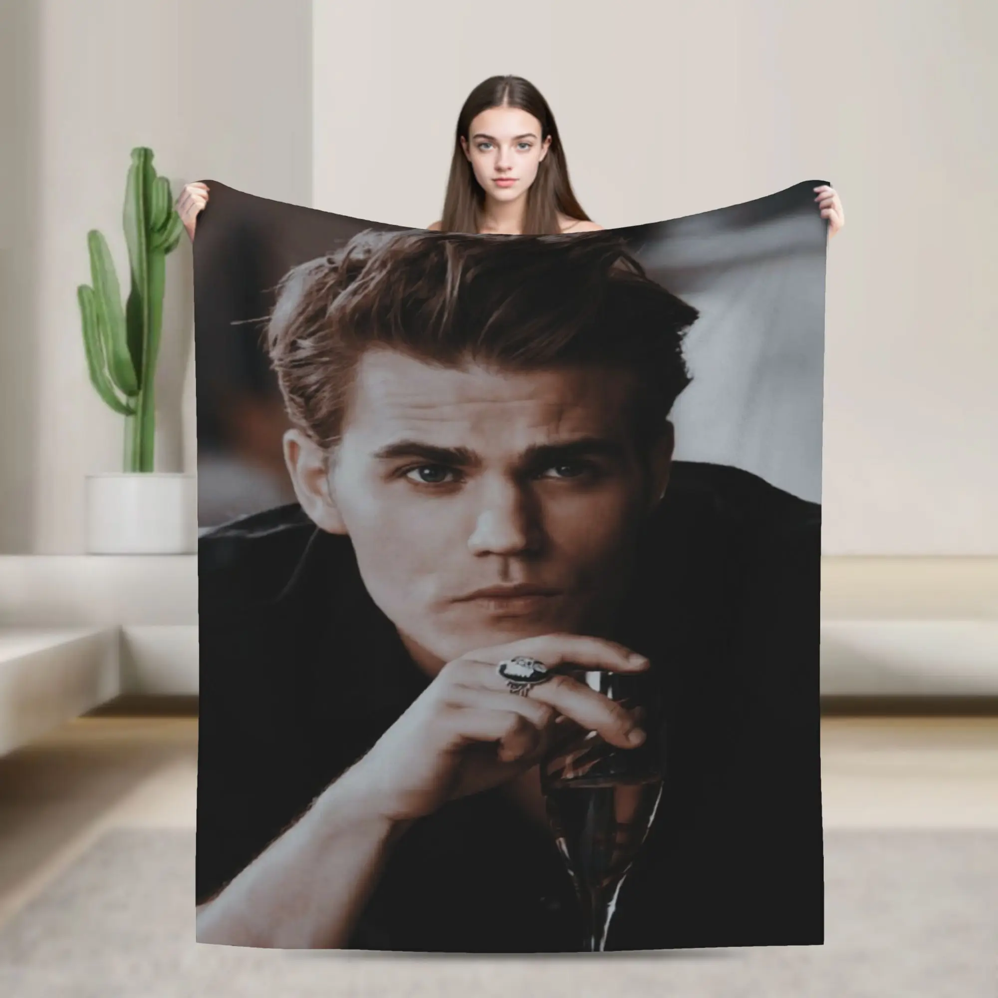 Cozy The Vampire Diaries Stefan Salvatore Blanket Merch Home Decorative  Blanket Throw Lightweight Thin Velvet for Car