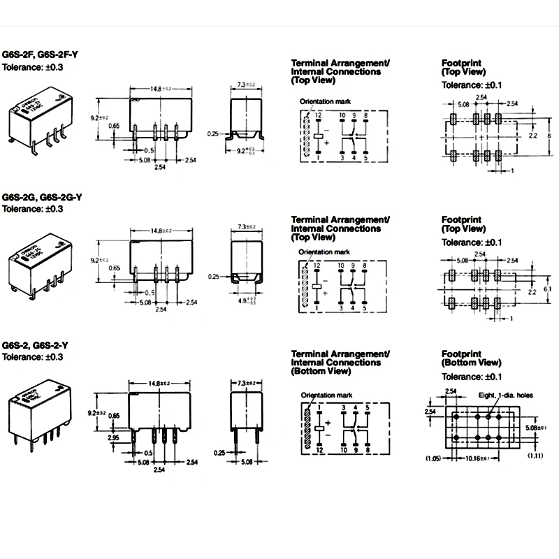 G6S-2-3VDC G6S-2-5VDC G6S-2-12VDC G6S-2-24VDC, 미니 신호 스위치 릴레이, 2A, 3V, 5V, 12V, 24V, 250VAC, DC220V, 8PIN, 로트당 5-20 개