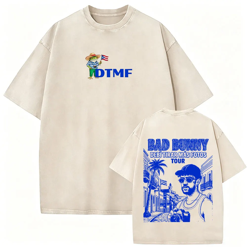 Rapper Bad Bunny Washed Vintage T-shirt DeBi TiRAR MaS FOToS DTMF