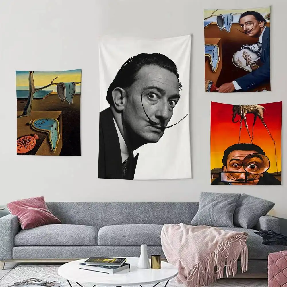 

S-Salvador Art D-Dali Flags Wall Hanging Background Art Banner for Bedroom Home Outdoor Decor