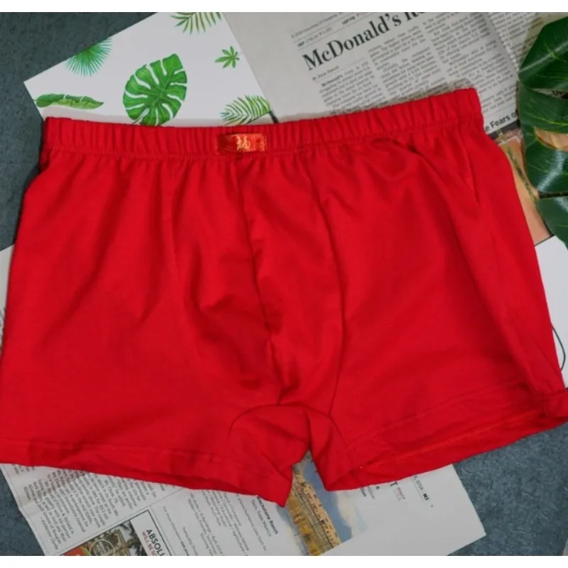 xgnvpy     Elegant Mens Sexy Underwear - Chinese Red Cotton Boxers, Big Red Style, Comfortable & Stylish Underpants for Men