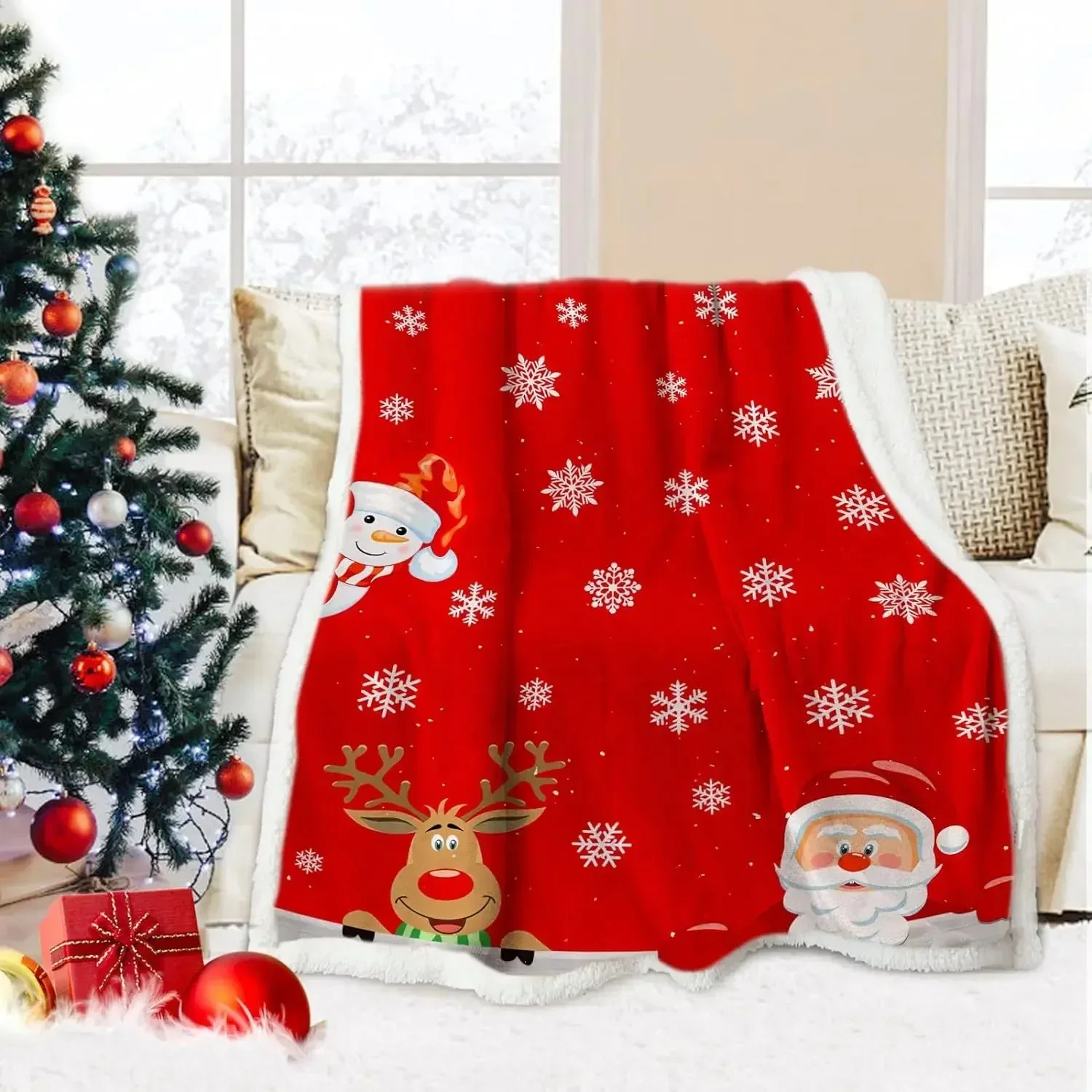 2026 Christmas Day Blanket Lamb Fleece Blanket Soft Warm Blanket Camping Home Fluffy Soft Blankets Gift For Christmas Decor