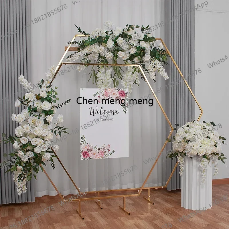 

New Electroplated Arch Screen Stand for Wedding Lawn Decorations, Flower Balls, and Hanging Floral Arrangements