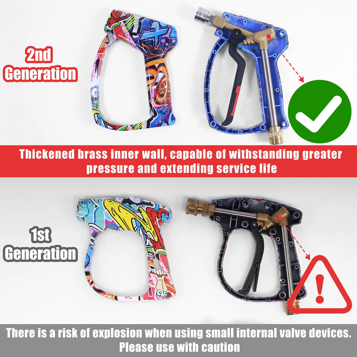 Colored Quick Clean Pressure Water Gun 4080psi/281bar Suitable for House Road Farm For M22 Karcher Lavor Nilfisk Parkside Huter