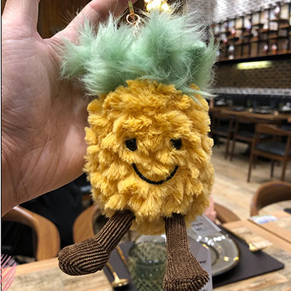15 CENTIMETRI di Frutta Sveglia Peluche Portachiavi Giocattolo di Peluche Del Fumetto Avocado Ananas Mela Anguria Fungo Bambola Ciondolo Borsa Auto Ornamento