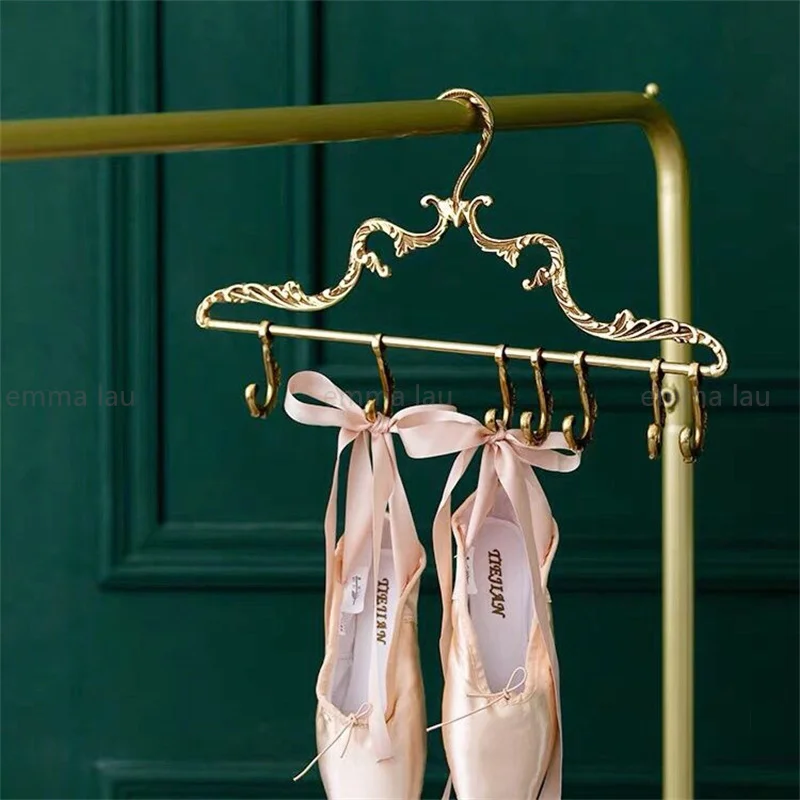 Palace Clothes Hanger Gold Solid Brass Wardrobe Hangers Strong Clothes Coat Hangers Decoration Metal Rack