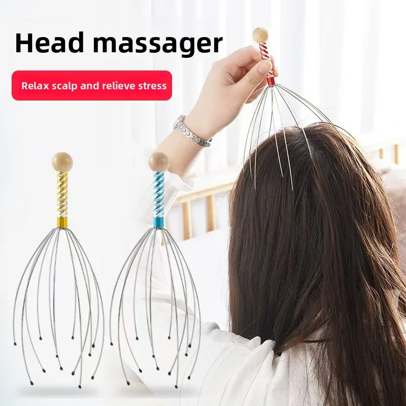 

Массажер для головы Octopus Five-Claw: роликовый массажер-чесалка для кожи головы, снимающий зуд