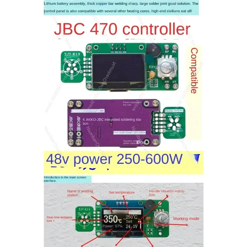 JBC470 Soldering Station Controller Board 48V High Power 300W Compatible with White Light T12
