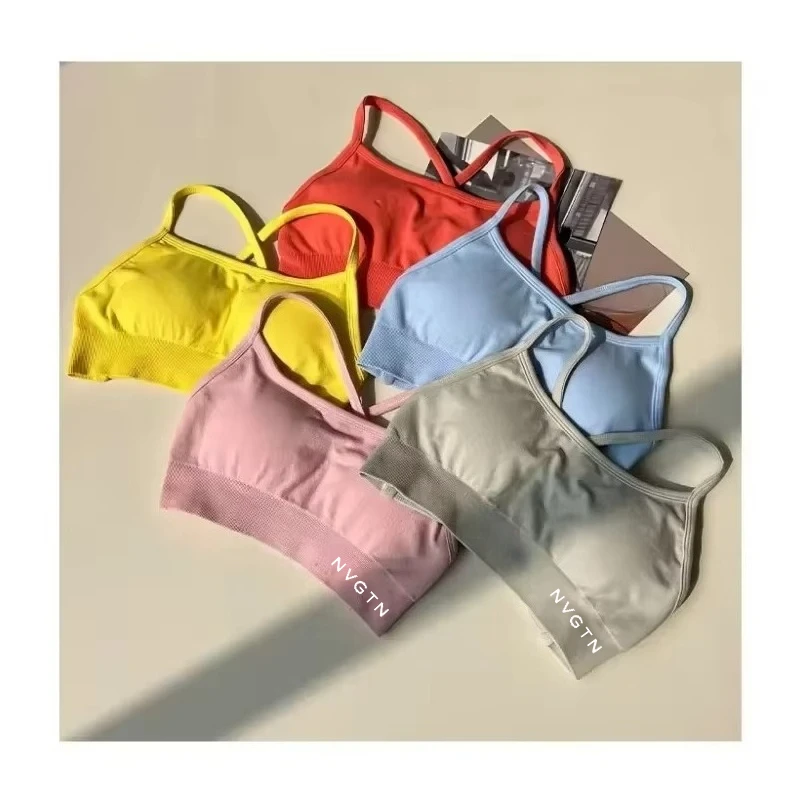 

NVGTN Dynamic Women's Sport Bra Backless Fitness Yoga Gym Cycling Seamless Medium Support Padded Gym Stretchy Fitness Sports Top