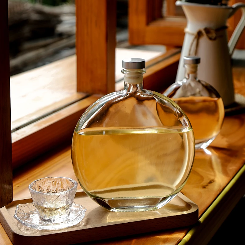 Botella de Vodka de vidrio, botella de whisky, vino, whisky, fruta, vino, ciruela verde, frascos de cadera, botella de café expreso, frasco para Alcohol
