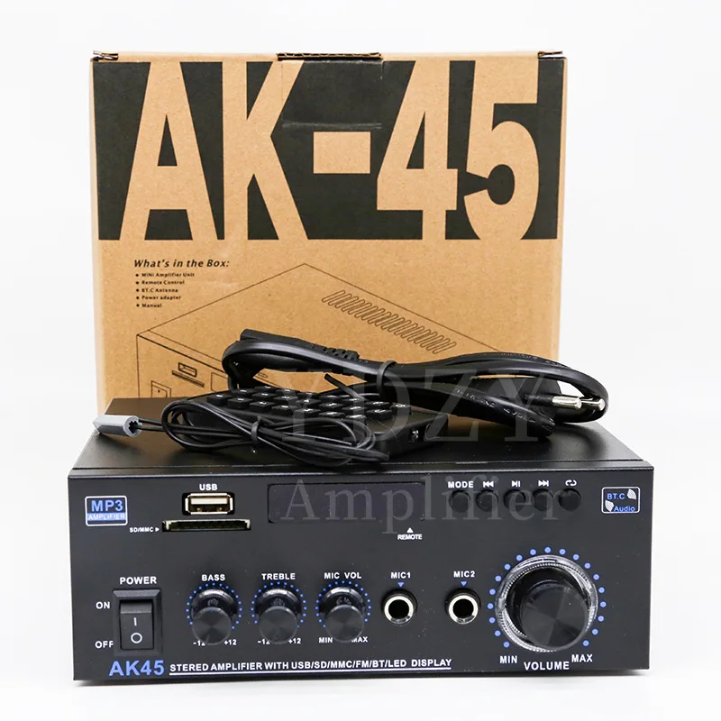 AK45 High-power Digital Amplifier Bluetooth USB Flash Drive Amplifier Two Channel Amplifier