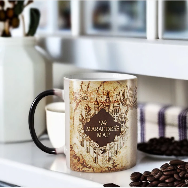 New Arrival Harry Marauder Map Color Changing Cup Mug Magic Heat Sensitive Coffee Mugs Tea Cups Surprised Christmas Gift