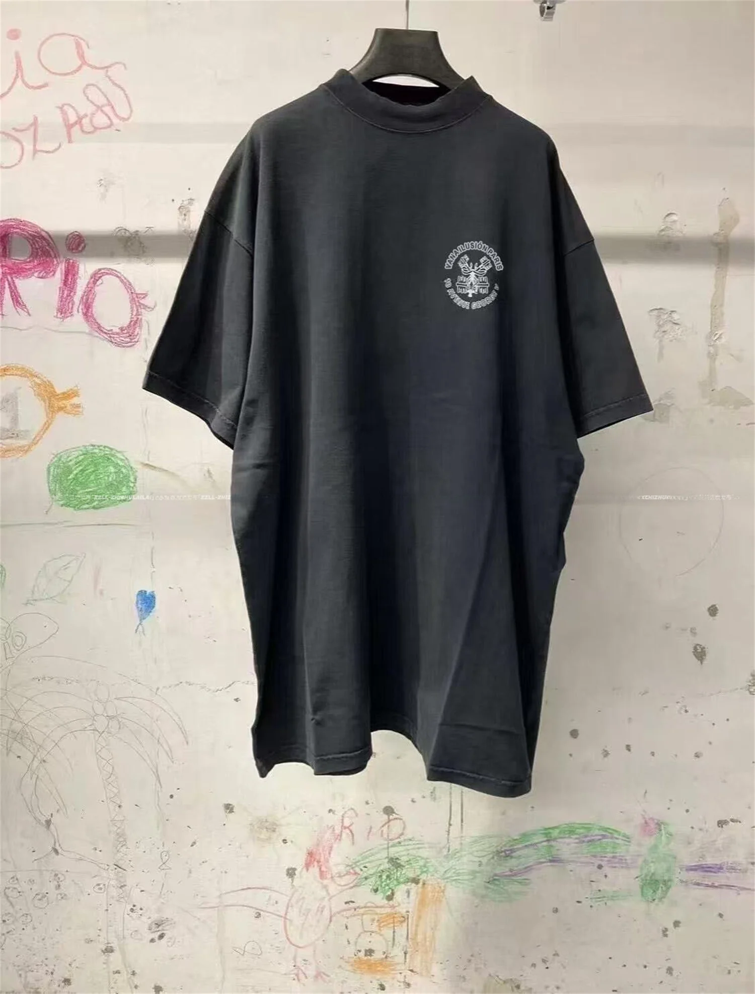 

Waed Heavyweight Vana Ilusion round Ne ort Sve T-irt ex Cotton Breathable Faion Ciwalk Tee