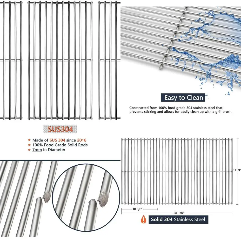 

Replacement Cooking Grate for Jenn Air, Ducane, Brinkmann, and Charmglow - 19.25 Stainless Steel SUS304