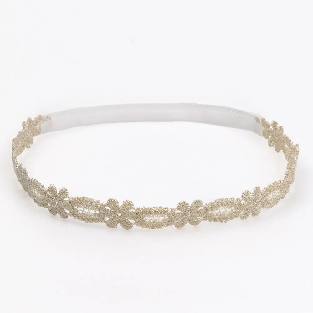 

Summer Cute Lace Headband Newborn Mesh Elastic Turban Gold Garland Hairband Baby Hair Accessory