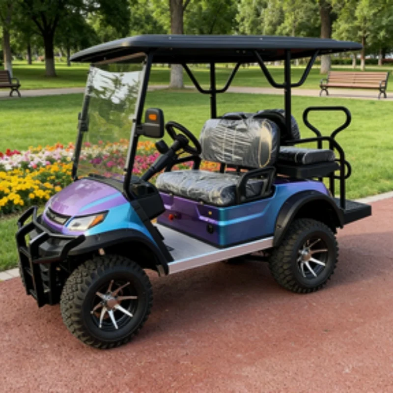 

Manufacturer Affordable Hot Selling Street Legal Off Road Adult 4 Seater Electric Golf Cart Front Bumper 14-Inch Off-Road Tires