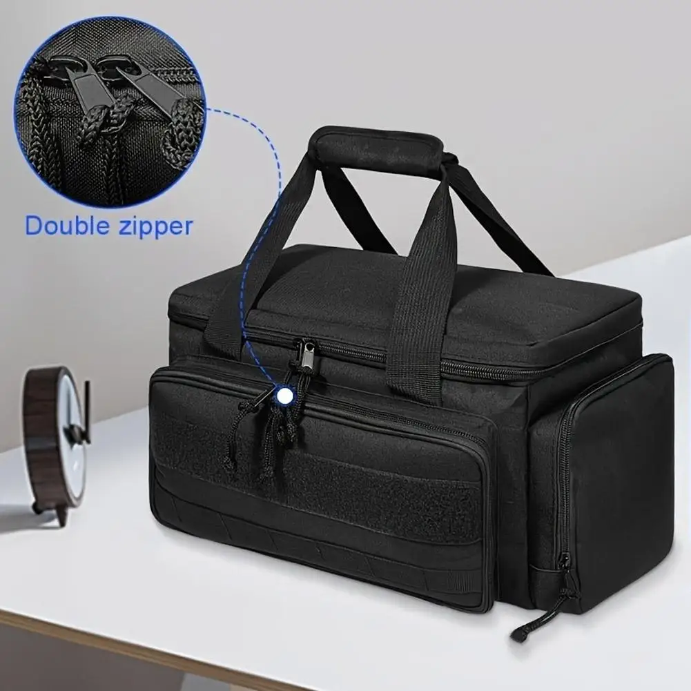 Kit di attrezzi per la lavorazione del legno per elettricisti da 14 pollici Borsa portatile da uomo nera Borsa multifunzionale per riporre hardware di grande capacità