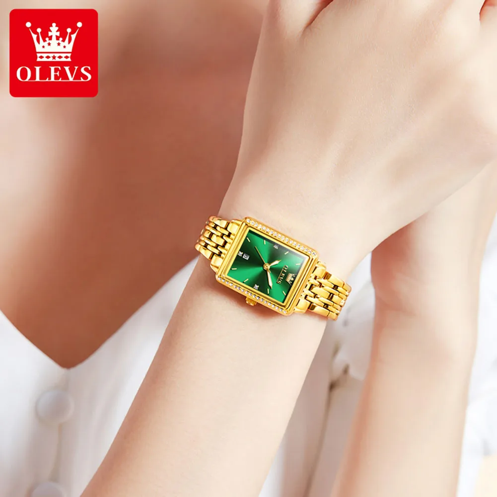 OLEVS 9995 Women Fashion Watch Original Watches Calendar Stainless Steel Quartz Wristwatch Gifts For Women Waterproof Luminous