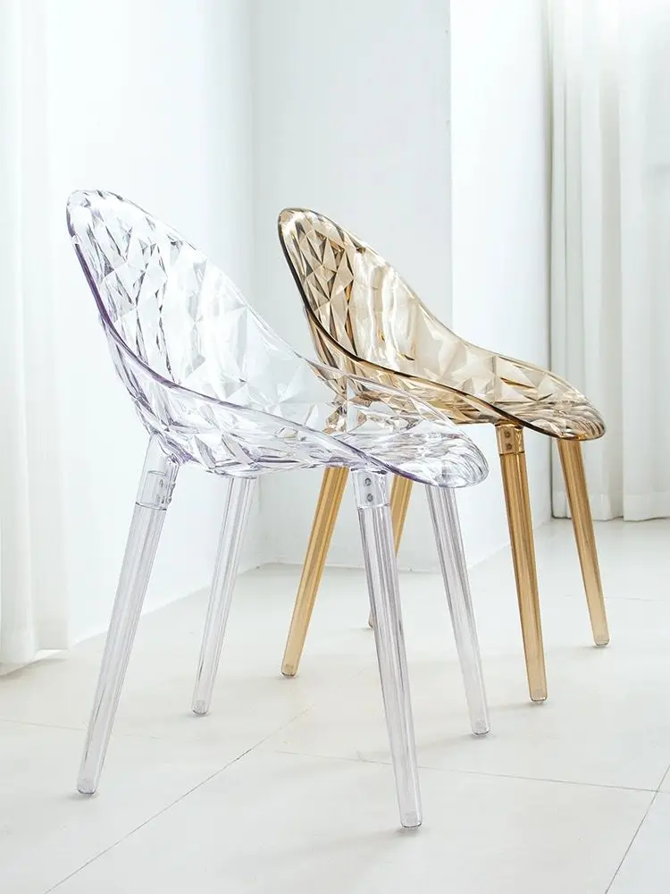 Nordic Dining Chairs Home Furniture Chairs Backchair Diamond Chair Luxury Backrest Chairs Designers Crystal Transparent Acrylic