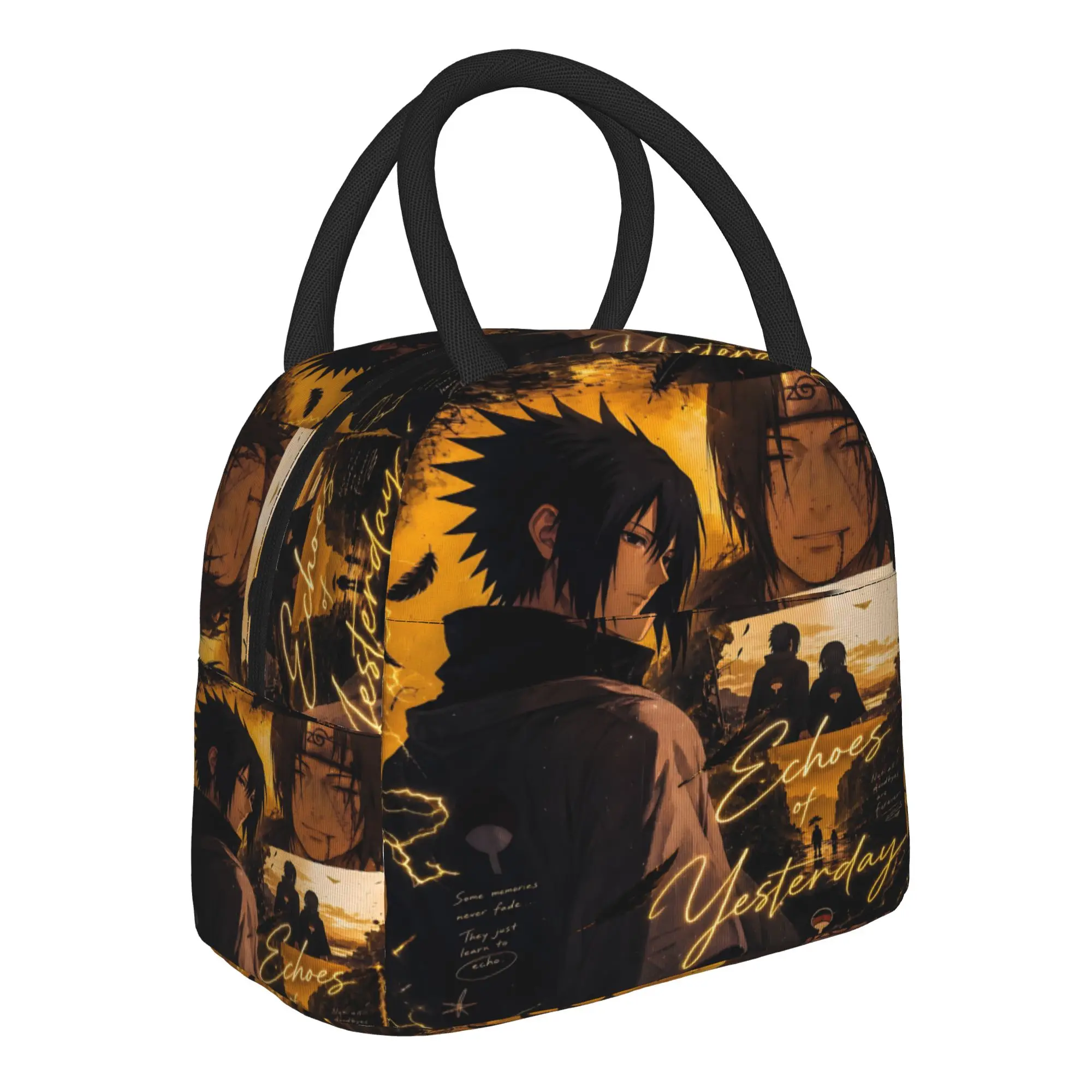 Naruto Anime Theme Handbag Insulated Lunch Bag Meal Pack Rice Bag  bolsa Student Bento Lunch Handbag