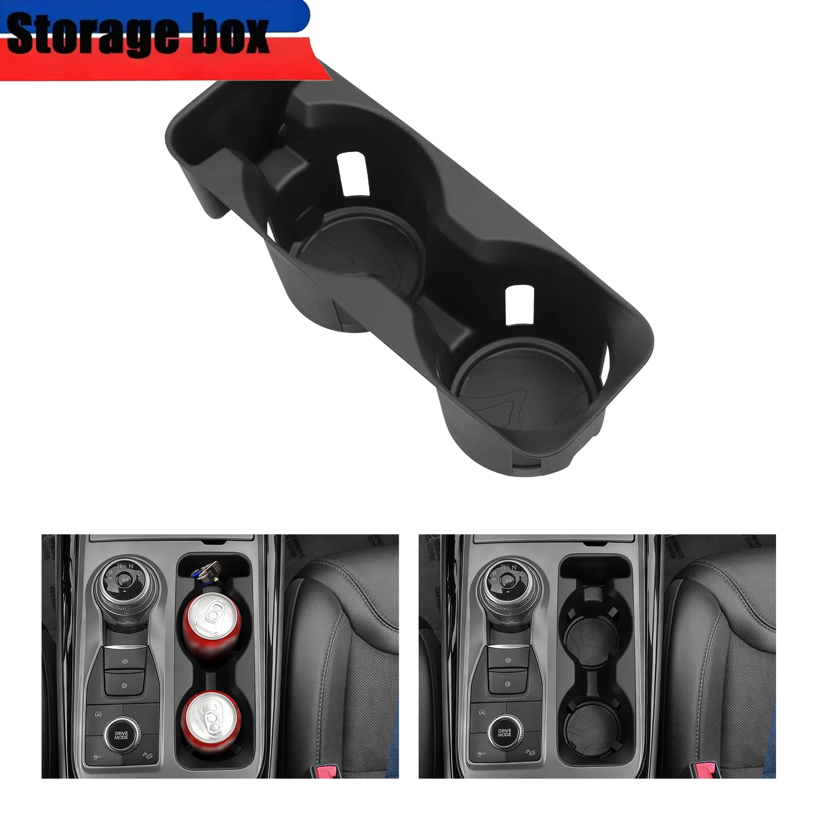 Center Console Cup Holder Shock Absorbing Storage Tray TPE Car Accessories For Ford Explorer 2020-2024 Not Fit 2025