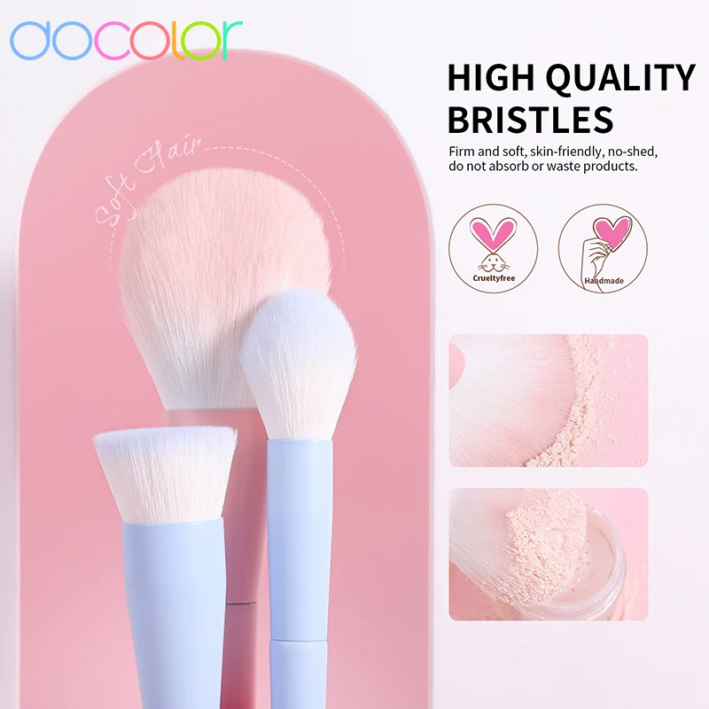 Docolor FANTASY Ⅲ 16Pcs Makeup Brushes with Makeup Bag Makeup Sponge Brush Cleaning Pad Powder Foundation EyeShadow Concealers